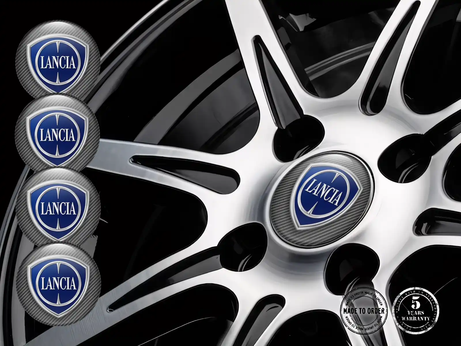 Lancia Pegatina de Tapacubos Edición Estilo de Cúpula Estilo